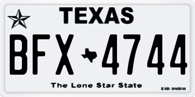 TX license plate BFX4744