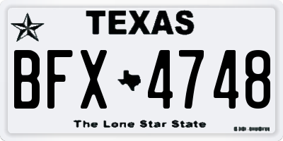 TX license plate BFX4748