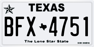 TX license plate BFX4751