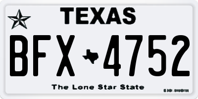 TX license plate BFX4752