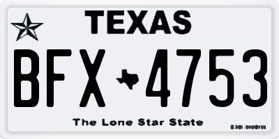 TX license plate BFX4753