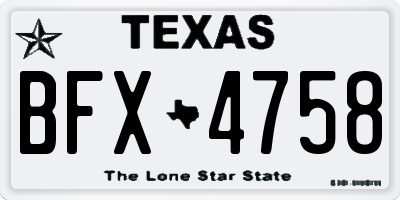 TX license plate BFX4758