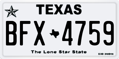TX license plate BFX4759