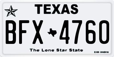 TX license plate BFX4760