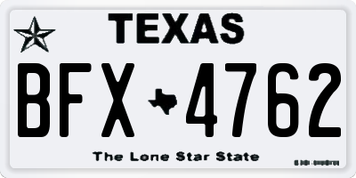 TX license plate BFX4762