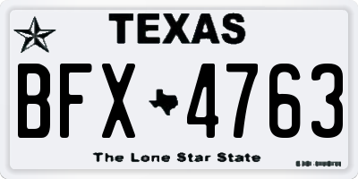 TX license plate BFX4763