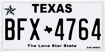 TX license plate BFX4764
