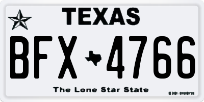 TX license plate BFX4766