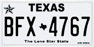 TX license plate BFX4767