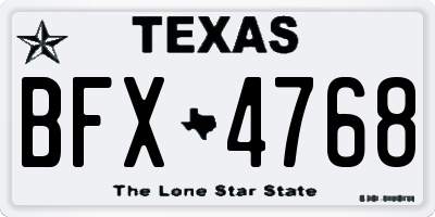 TX license plate BFX4768