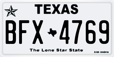 TX license plate BFX4769
