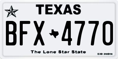 TX license plate BFX4770