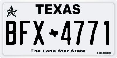 TX license plate BFX4771