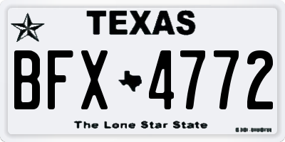 TX license plate BFX4772