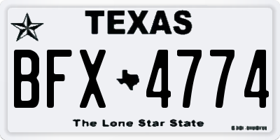 TX license plate BFX4774