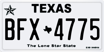 TX license plate BFX4775