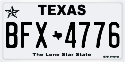 TX license plate BFX4776