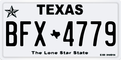 TX license plate BFX4779