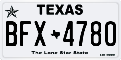 TX license plate BFX4780