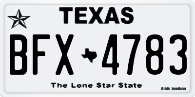TX license plate BFX4783