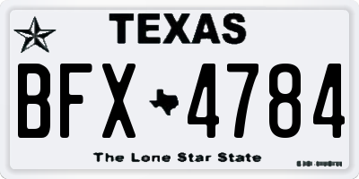 TX license plate BFX4784