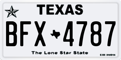 TX license plate BFX4787