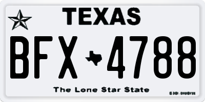 TX license plate BFX4788