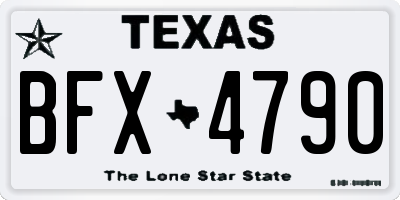 TX license plate BFX4790
