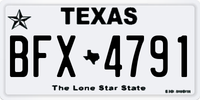 TX license plate BFX4791