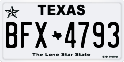 TX license plate BFX4793