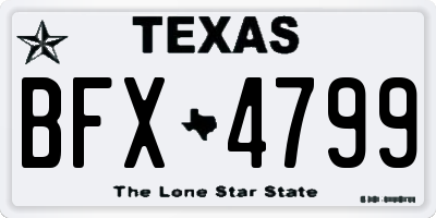 TX license plate BFX4799