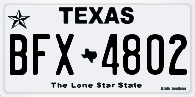 TX license plate BFX4802