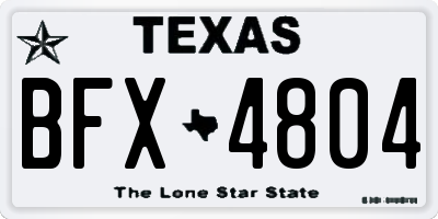 TX license plate BFX4804