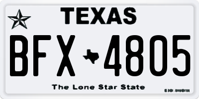 TX license plate BFX4805