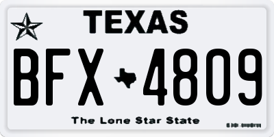 TX license plate BFX4809