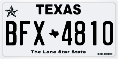 TX license plate BFX4810