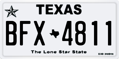 TX license plate BFX4811