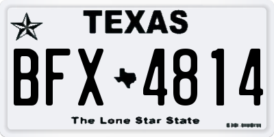 TX license plate BFX4814