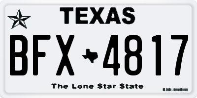 TX license plate BFX4817