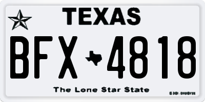 TX license plate BFX4818