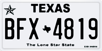 TX license plate BFX4819