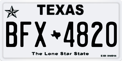 TX license plate BFX4820