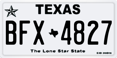 TX license plate BFX4827