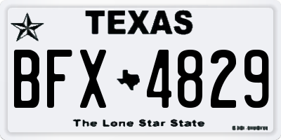 TX license plate BFX4829