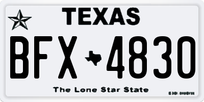 TX license plate BFX4830