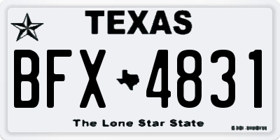 TX license plate BFX4831