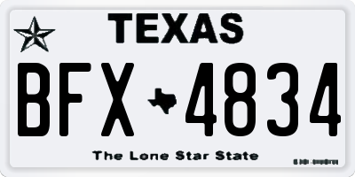 TX license plate BFX4834