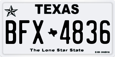 TX license plate BFX4836