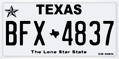 TX license plate BFX4837
