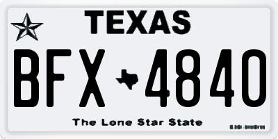 TX license plate BFX4840